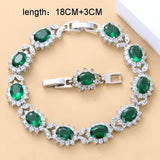Luxury 925 Silver Bridal Jewelry Sets Green Cubic Zircon - Best Online Prices by Jewellery Supermarket - The Jewellery Supermarket