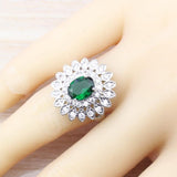 Luxury 925 Silver Bridal Jewelry Sets Green Cubic Zircon - Best Online Prices by Jewellery Supermarket - The Jewellery Supermarket