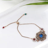 Luxury Antique Gold Grey Crystal Flower Vintage Bracelet - The Jewellery Supermarket
