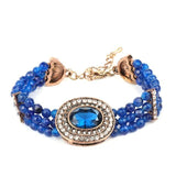 Luxury Boho Natural Stone Antique Gold Hand Made Crystal Retro Ethnic Bracelet - The Jewellery Supermarket