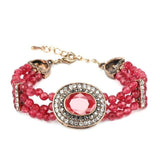 Luxury Boho Natural Stone Antique Gold Hand Made Crystal Retro Ethnic Bracelet - The Jewellery Supermarket