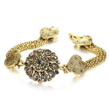 Luxury Boho Tibetan Antique Gold Color Grey Crystal Vintage Jewellery