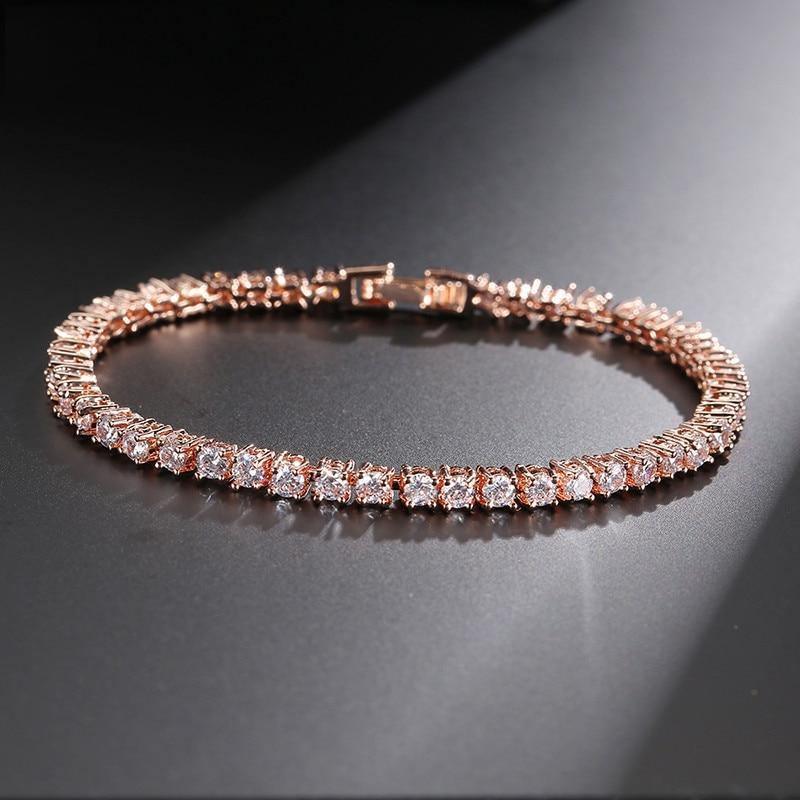 Luxury Gold Silver Color AAA+ Cubic Zirconia 18cm Tennis Bangle Bracelet For Women - The Jewellery Supermarket