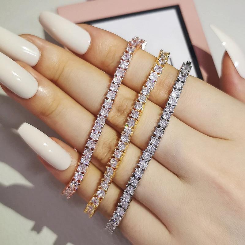 Luxury Gold Silver Color AAA+ Cubic Zirconia 18cm Tennis Bangle Bracelet For Women - The Jewellery Supermarket