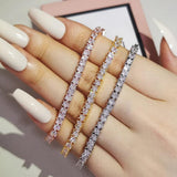 Luxury Gold Silver Color AAA+ Cubic Zirconia 18cm Tennis Bangle Bracelet For Women - The Jewellery Supermarket
