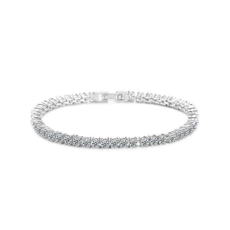 Luxury Gold Silver Color AAA+ Cubic Zirconia 18cm Tennis Bangle Bracelet For Women - The Jewellery Supermarket