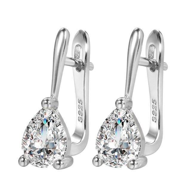 Luxury Gold Silver Color Water Drop AAA+ Cubic Zirconia Earrings - The Jewellery Supermarket