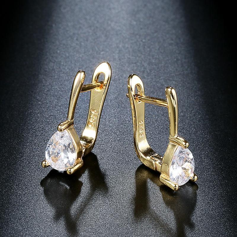 Luxury Gold Silver Color Water Drop AAA+ Cubic Zirconia Earrings - The Jewellery Supermarket