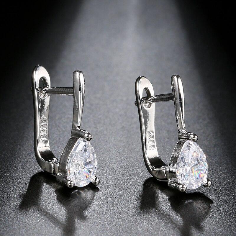 Luxury Gold Silver Color Water Drop AAA+ Cubic Zirconia Earrings - The Jewellery Supermarket