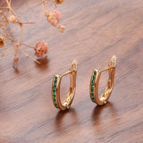 Luxury Green Natural Zircon Beautiful Rose Gold Stud Earrings - The Jewellery Supermarket