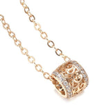 Luxury Hollow Flower Micro-wax Inlay Natural Zircon Rose Gold Round Pendant - The Jewellery Supermarket