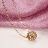 Luxury Hollow Flower Micro-wax Inlay Natural Zircon Rose Gold Round Pendant - The Jewellery Supermarket