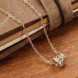 Luxury Hollow Flower Micro-wax Inlay Natural Zircon Rose Gold Round Pendant - The Jewellery Supermarket