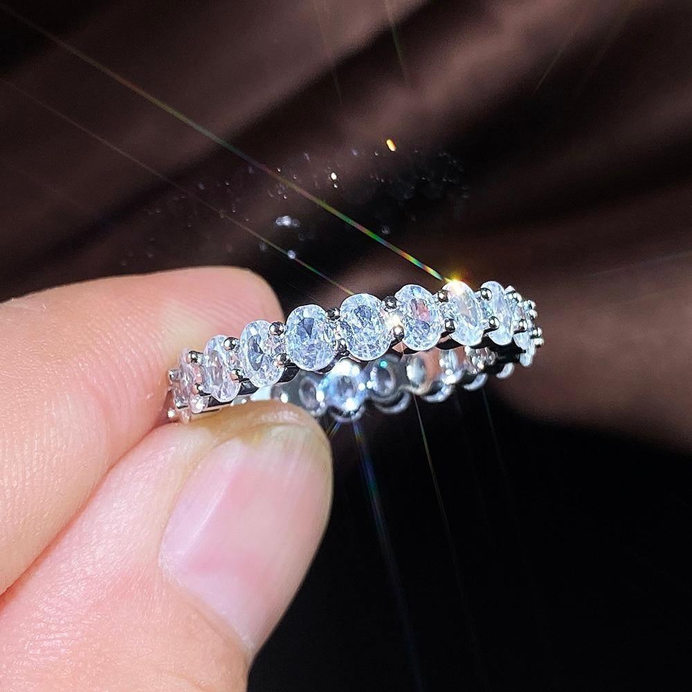 Luxury Micro Paved Big Round/Square/Oval AAA+ Cubic Zirconia Diamonds Promise Rings - The Jewellery Supermarket