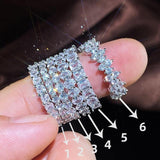 Luxury Micro Paved Big Round/Square/Oval AAA+ Cubic Zirconia Diamonds Promise Rings - The Jewellery Supermarket