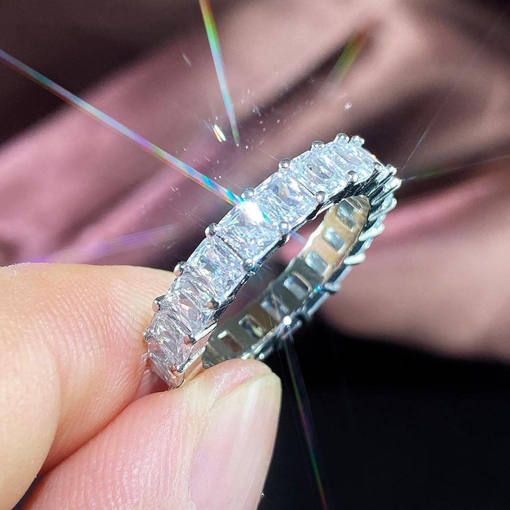 Luxury Micro Paved Big Round/Square/Oval AAA+ Cubic Zirconia Diamonds Promise Rings - The Jewellery Supermarket