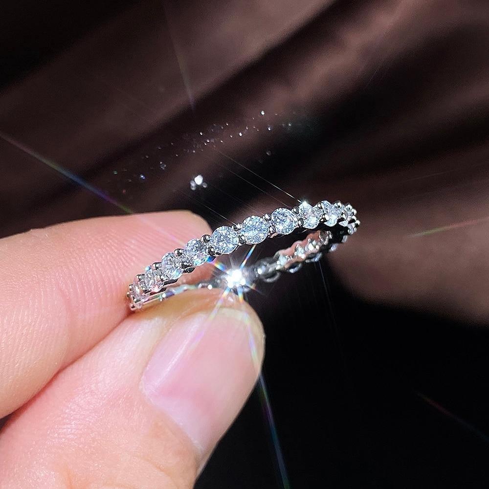 Luxury Micro Paved Big Round/Square/Oval AAA+ Cubic Zirconia Diamonds Promise Rings - The Jewellery Supermarket