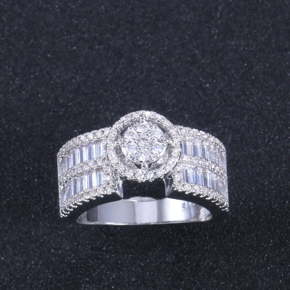 Luxury New Stylish Micro Paved AAA+ Cubic Zirconia Diamonds Wedding Engagement Ring - The Jewellery Supermarket