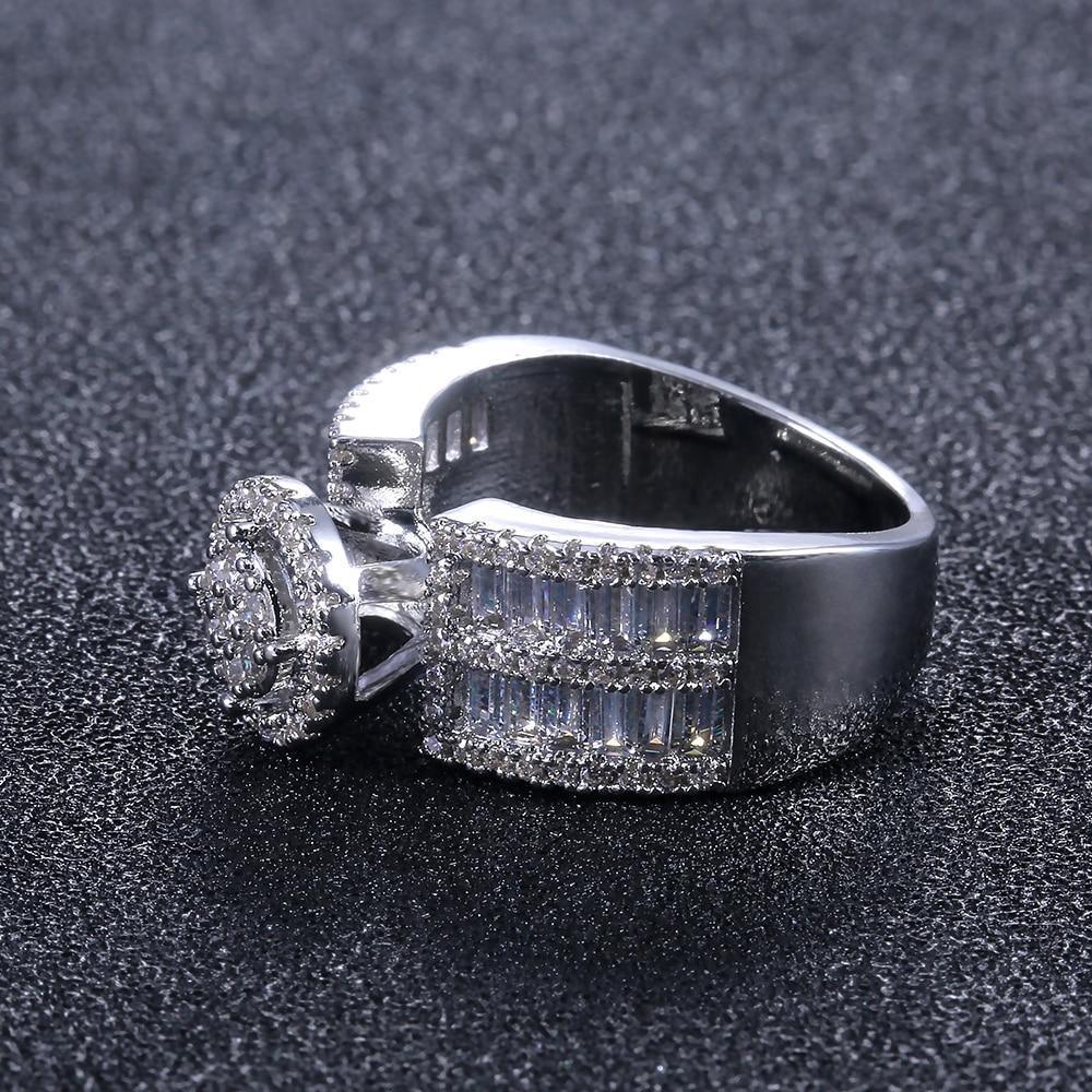 Luxury New Stylish Micro Paved AAA+ Cubic Zirconia Diamonds Wedding Engagement Ring - The Jewellery Supermarket