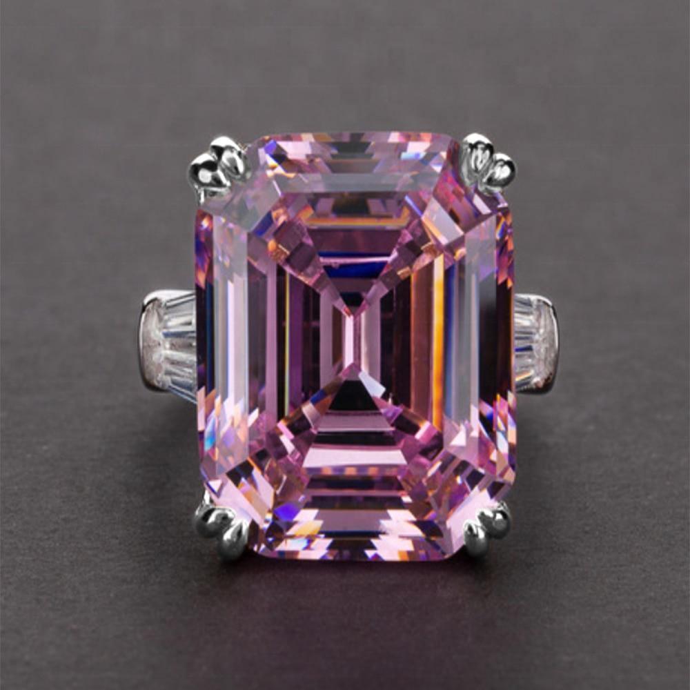 Luxury Solitaire Big Rectangle AAA+ Cubic Zirconia Diamond Elegant Jewellery Ring - The Jewellery Supermarket