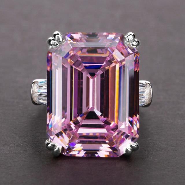 Luxury Solitaire Big Rectangle AAA+ Cubic Zirconia Diamond Elegant Jewellery Ring - The Jewellery Supermarket