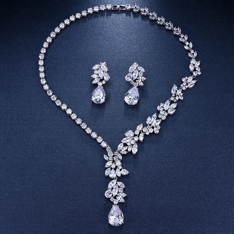 Magnificent Design AAA+ CZ Choker Necklace Stud Earrings Bridal Jewelry Set - Best Online Prices by Jewellery Supermarket - The Jewellery Supermarket