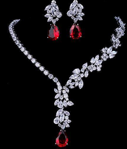 Magnificent Design AAA+ CZ Choker Necklace Stud Earrings Bridal Jewelry Set - Best Online Prices by Jewellery Supermarket - The Jewellery Supermarket