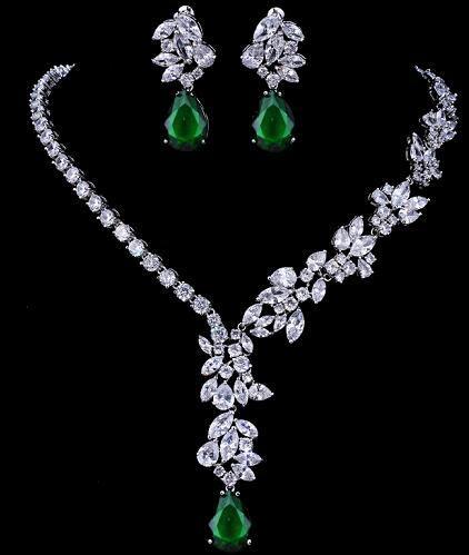 Magnificent Design AAA+ CZ Choker Necklace Stud Earrings Bridal Jewelry Set - Best Online Prices by Jewellery Supermarket - The Jewellery Supermarket