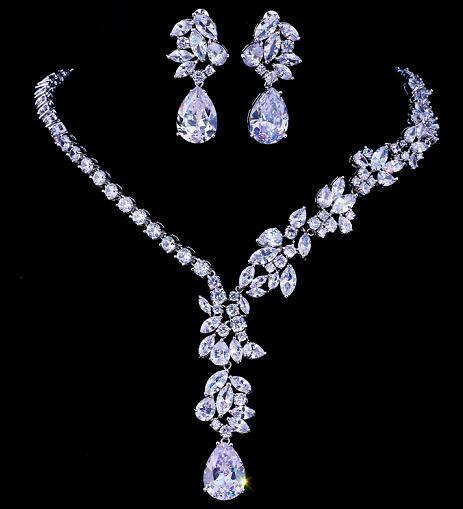 Magnificent Design AAA+ CZ Choker Necklace Stud Earrings Bridal Jewelry Set - Best Online Prices by Jewellery Supermarket - The Jewellery Supermarket