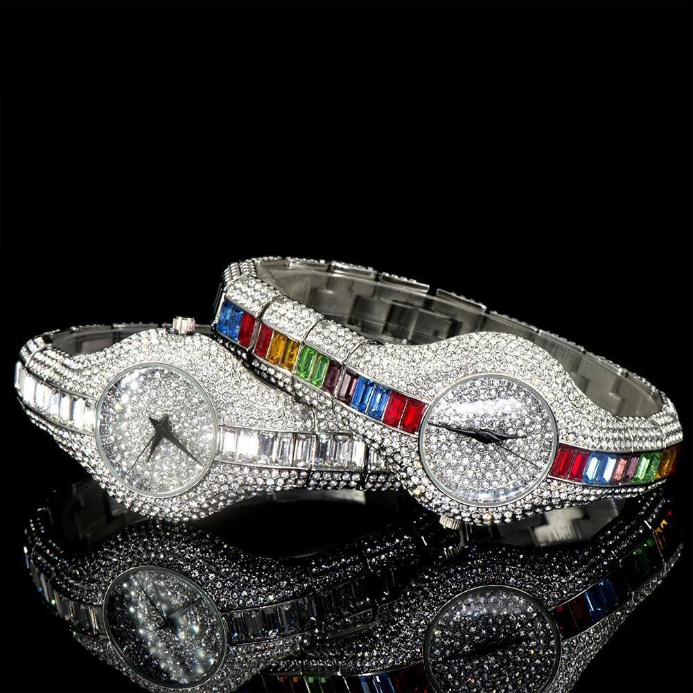 MISS FOX Luxury Ladies 18KGP Stainless Steel Watch with Rhinestones - The Jewellery Supermarket