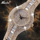 MISS FOX Luxury Ladies 18KGP Stainless Steel Watch with Rhinestones