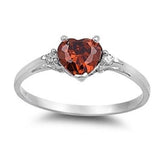 Mood Ring with Lovely Heart Design AAA Cubic Zirconia Crystals Prong Setting Silver Colour Ring - The Jewellery Supermarket