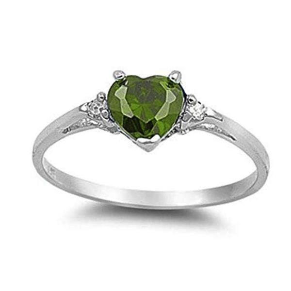 Mood Ring with Lovely Heart Design AAA Cubic Zirconia Crystals Prong Setting Silver Colour Ring - The Jewellery Supermarket
