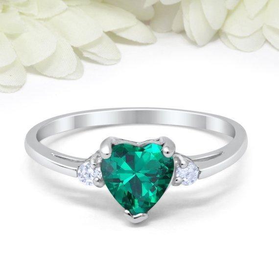 Mood Ring with Lovely Heart Design AAA Cubic Zirconia Crystals Prong Setting Silver Colour Ring - The Jewellery Supermarket