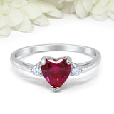 Mood Ring with Lovely Heart Design AAA Cubic Zirconia Crystals Prong Setting Silver Colour Ring - The Jewellery Supermarket