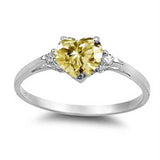 Mood Ring with Lovely Heart Design AAA Cubic Zirconia Crystals Prong Setting Silver Colour Ring - The Jewellery Supermarket