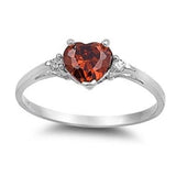 Mood Ring with Lovely Heart Design AAA Cubic Zirconia Crystals Prong Setting Silver Colour Ring - The Jewellery Supermarket