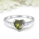 Mood Ring with Lovely Heart Design AAA Cubic Zirconia Crystals Prong Setting Silver Colour Ring - The Jewellery Supermarket