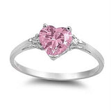 Mood Ring with Lovely Heart Design AAA Cubic Zirconia Crystals Prong Setting Silver Colour Ring - The Jewellery Supermarket