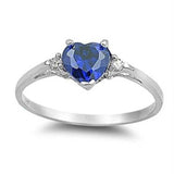 Mood Ring with Lovely Heart Design AAA Cubic Zirconia Crystals Prong Setting Silver Colour Ring - The Jewellery Supermarket