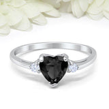 Mood Ring with Lovely Heart Design AAA Cubic Zirconia Crystals Prong Setting Silver Colour Ring - The Jewellery Supermarket