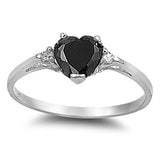 Mood Ring with Lovely Heart Design AAA Cubic Zirconia Crystals Prong Setting Silver Colour Ring - The Jewellery Supermarket