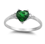Mood Ring with Lovely Heart Design AAA Cubic Zirconia Crystals Prong Setting Silver Colour Ring - The Jewellery Supermarket