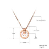Mosaic Stainless Steel Shell & Acrylic Double Circle Pendant Necklace - The Jewellery Supermarket