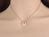 Mosaic Stainless Steel Shell & Acrylic Double Circle Pendant Necklace - The Jewellery Supermarket