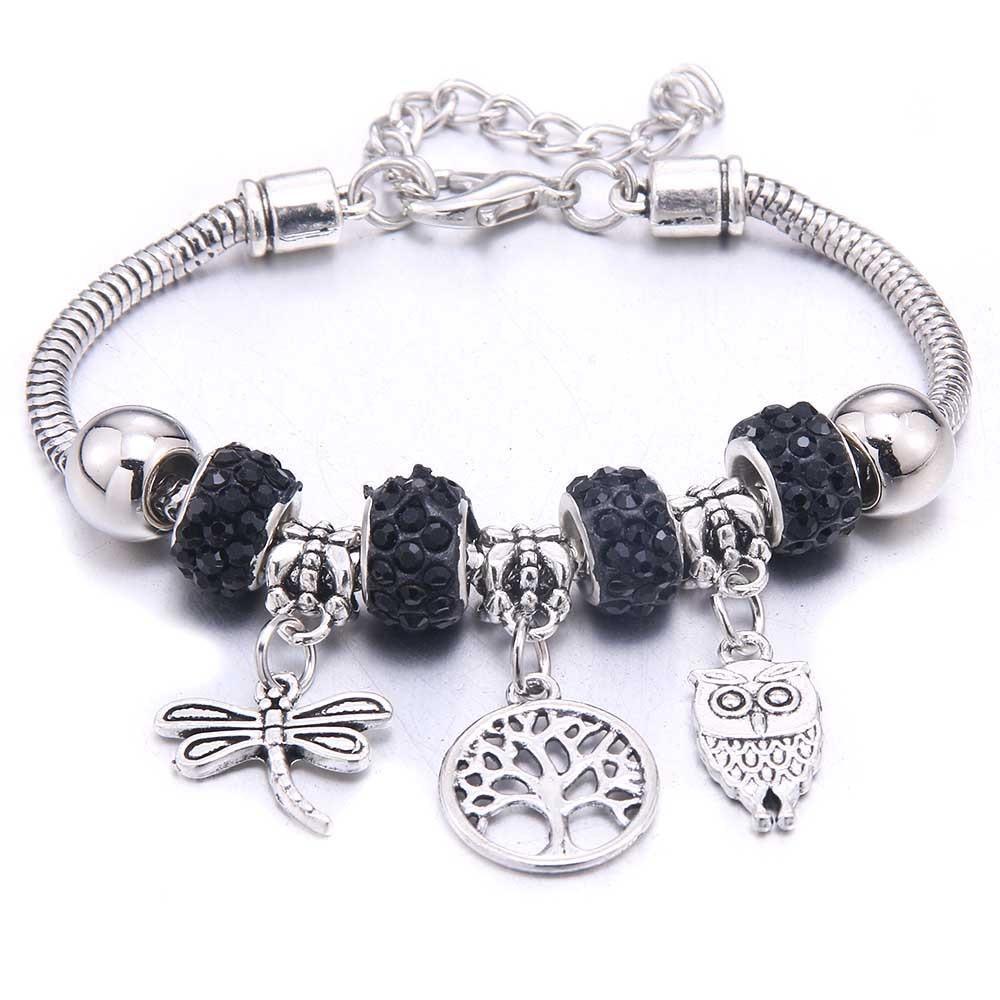 Multicolor Owl Charm Beads Bracelet & Bangles Friendship Gift - The Jewellery Supermarket
