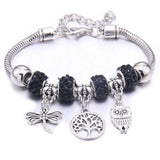 Multicolor Owl Charm Beads Bracelet & Bangles Friendship Gift - The Jewellery Supermarket