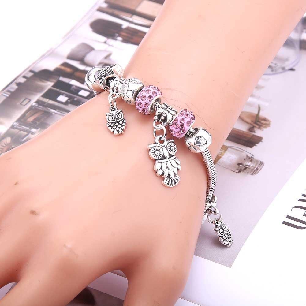 Multicolor Owl Charm Beads Bracelet & Bangles Friendship Gift - The Jewellery Supermarket