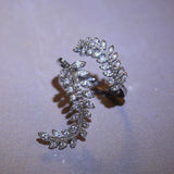 New Arrival Fashion Leaf Delicate High Quality AAA+ Cubic Zirconia Diamonds Adjustable Ring - The Jewellery Supermarket