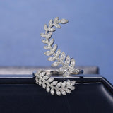 New Arrival Fashion Leaf Delicate High Quality AAA+ Cubic Zirconia Diamonds Adjustable Ring - The Jewellery Supermarket